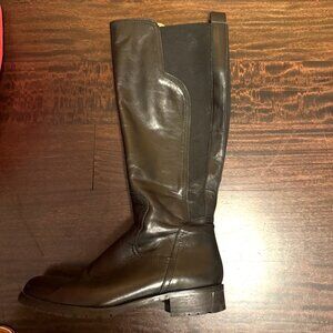 Garnet Hill Women's dark brown knee high boot 1 " heel